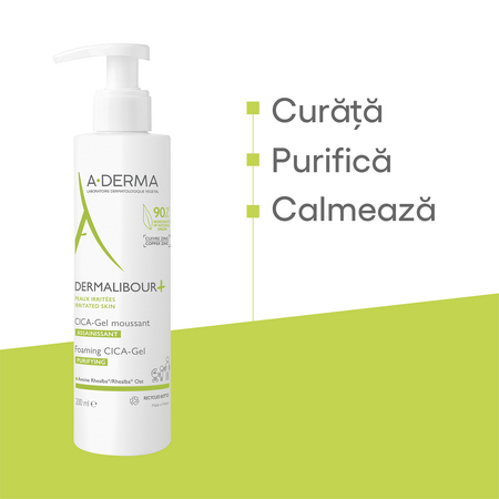 Gel spumant pentru piele iritata Cica Dermalibour, 200 ml, A-Derma 605961