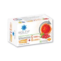 Vitamina C 1000 mg cu D3 2000 UI Retard, 30 comprimate filmate, BioSunLine