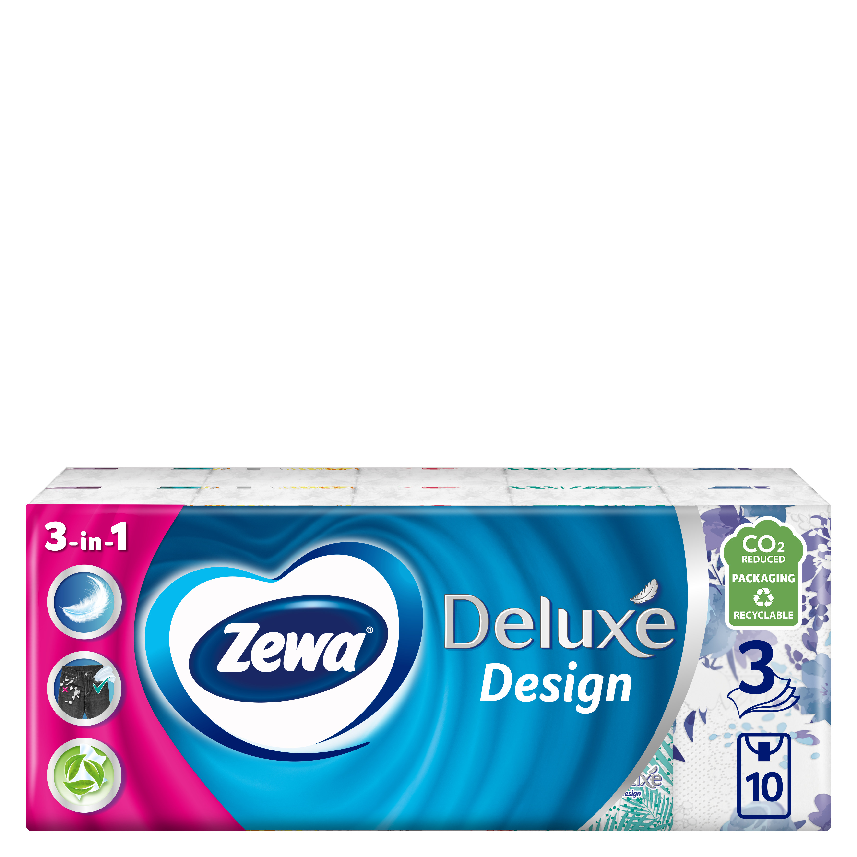 Batiste de hartie delicate 3 straturi Deluxe Design, 10 pachete, Zewa