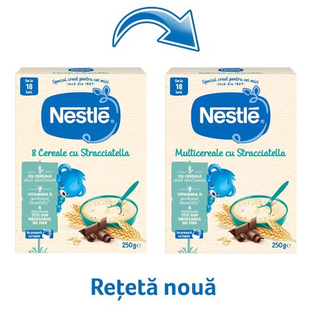 Multicereale cu Stracciatella Infant Cereals, +18 luni, 250 g, Nestle 534296