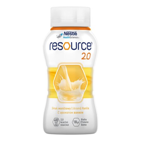 Dieta pentru malnutritie Resource 2.0, +3 ani, 4x200 ml, Vanilie, Nestle 535333