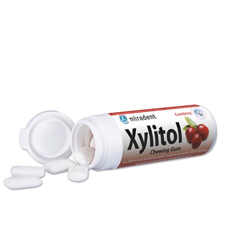 Guma de mestecat, Merisoare, 30 g, Miradent Xylitol 713681