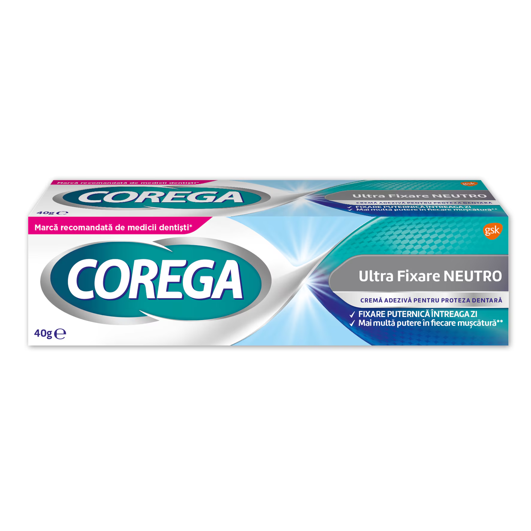 Crema adeziva pentru proteza dentara Ultra Fixare Neutro, 40 g, Corega