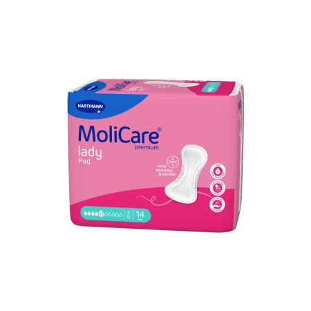 Tampoane absorbante pentru incontinenta Molicare Premium Lady Pad, 4.5 picaturi, 14 bucati, Hartmann