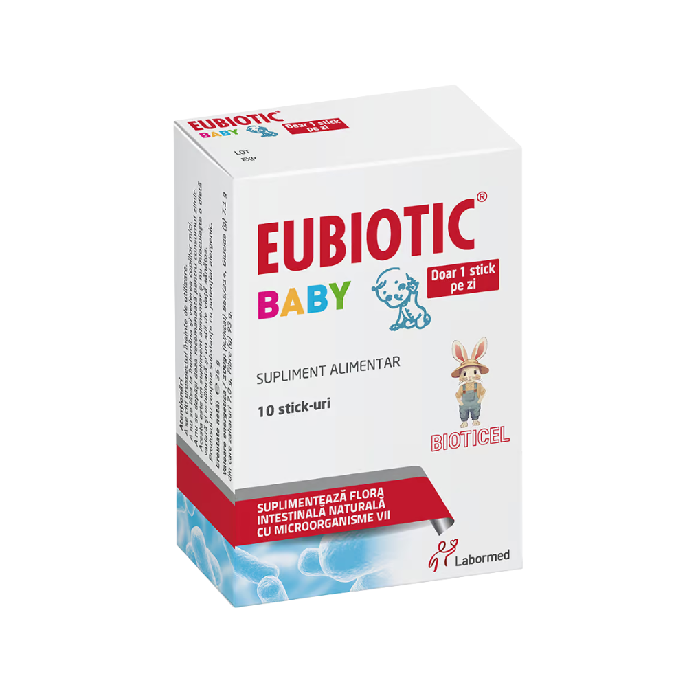 Eubiotic Baby Stick, 3 ani+, 10 bucati, Labormed