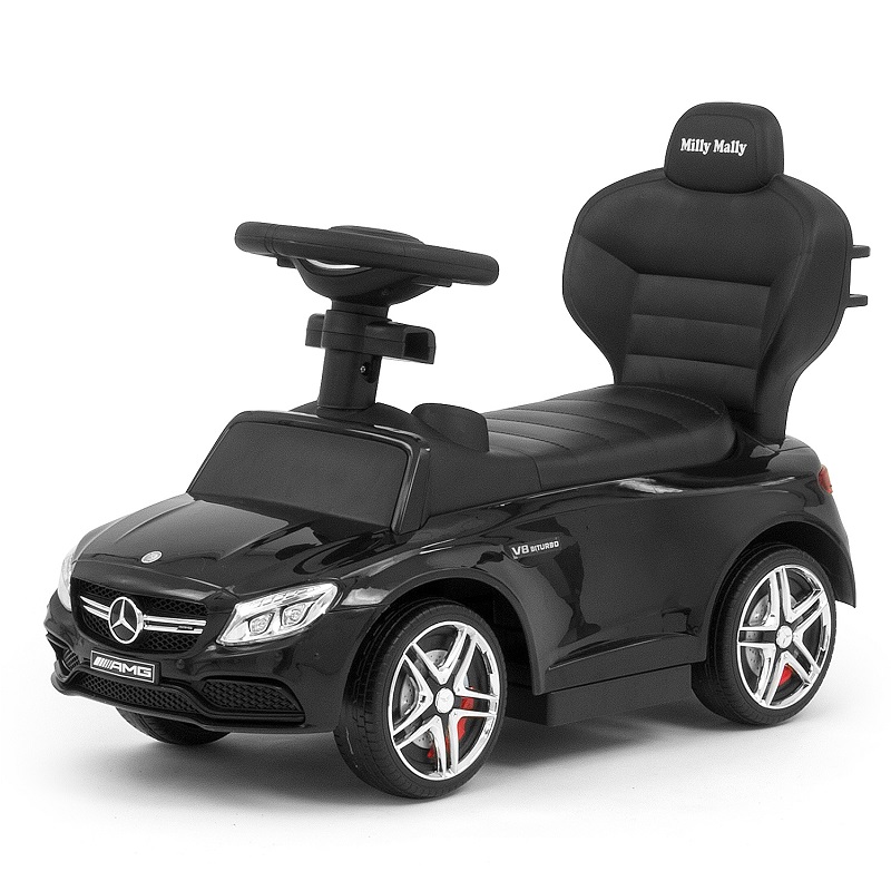 Masinuta 3in1 pentru copii, C63, Mercedes AMG Black, Milly Mally