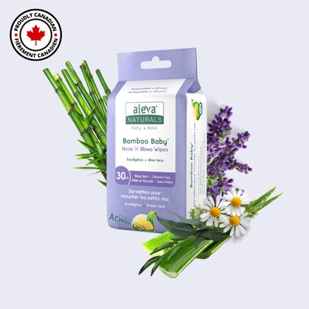 Servetele umede din fibre de bambus pentru respiratie usoara, Aloe Vera si Eucalipt, 30 bucati, Aleva Naturals 704765
