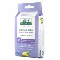 Servetele umede din fibre de bambus pentru respiratie usoara, Aloe Vera si Eucalipt, 30 bucati, Aleva Naturals