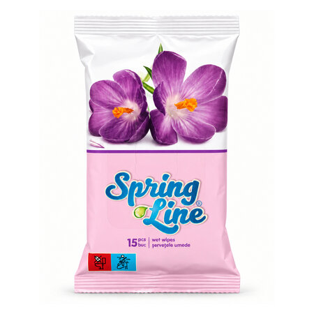 Servetele umede igienice, 15 bucati, Spring Line