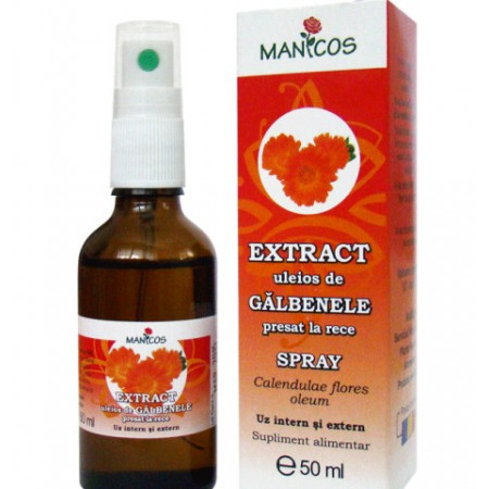 Extract uleios de galbenele presat la rece, spray, 50 ml, Manicos