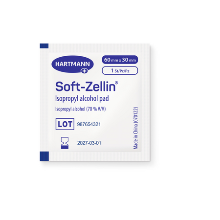 Tampoane impregnate cu alcool Soft-Zellin, 100 bucati, Hartmann 694557