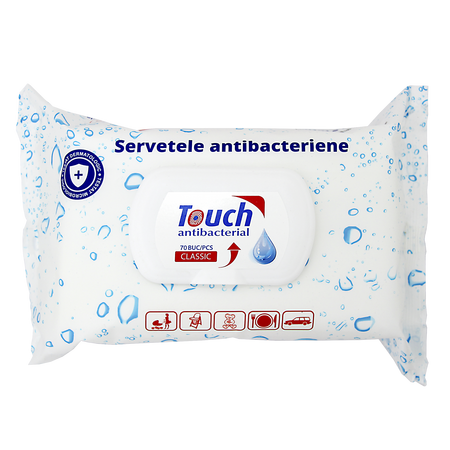 Servetele umede antibacteriene Classic, 70 bucati, Touch