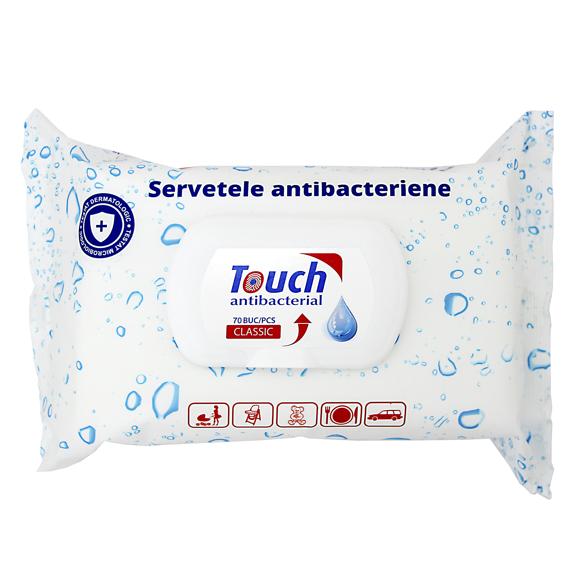 Servetele umede antibacteriene Classic, 70 bucati, Touch