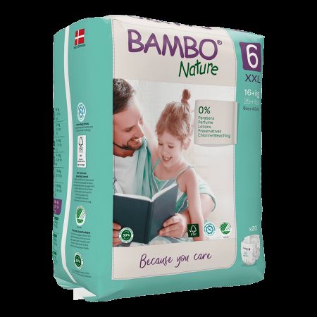 Scutece Ecolabel, Nr. 6, +16 kg, 20 bucati, Bambo Nature 496708