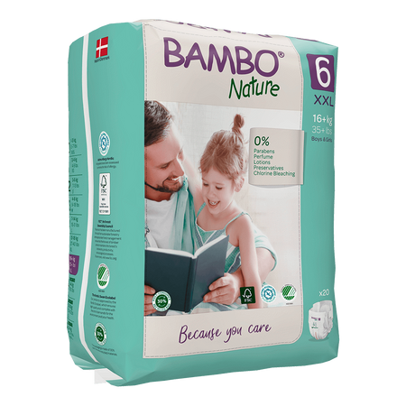 Scutece Ecolabel, Nr. 6, +16 kg, 20 bucati, Bambo Nature 496708
