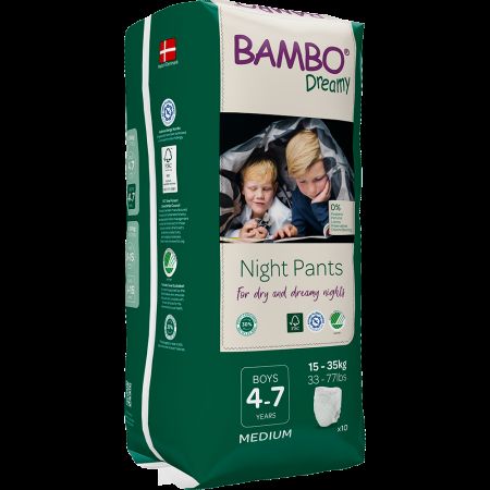 Scutece Pants Boy Dreamy Nights Dreamy Night, 4-7 ani, 15-35 kg, 10 bucati, Bambo Nature 496732