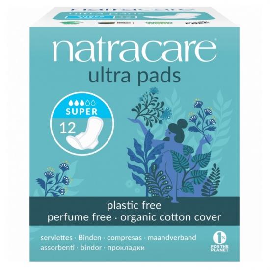 Absorbante organice cu aripioare Ultra Pads, Super, 12 bucati, Natracare