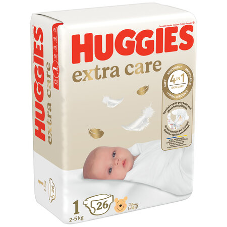 Scutece Extra Care, Nr. 1, 2-5 kg, 26 bucati, Huggies 777764