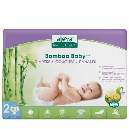 Scutec Bamboo Baby Nr. 2, 3 -8 Kg, 30 bucati, Aleva Naturals 677016