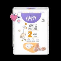Scutece Mini Soft and Delicate, Nr 2, 3-6 kg, 78 bucati, Happy