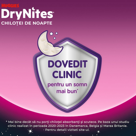 Scutece fetite DryNites, 8-13 ani, 30-48 kg, 9 bucati, Huggies 675465