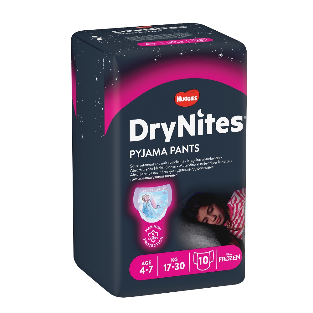 Scutece fetite DryNites, 4-7 ani, 17-30 kg, 10 bucati, Huggies