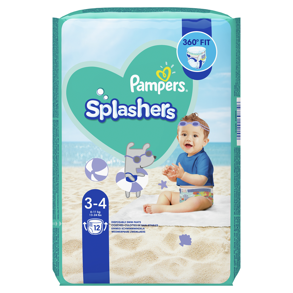 Scutece pentru baie Splashers, Nr. 3-4, 6-11 kg, 12 buc, Pampers