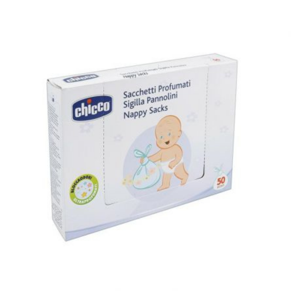 Pungi parfumate si sigilate pentru scutece folosite, 50 bucati, Chicco 