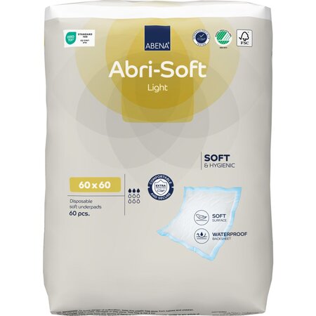 Aleze pentru protectia patului Abri Soft, 60x60cm, 60 bucati, Abena 700159