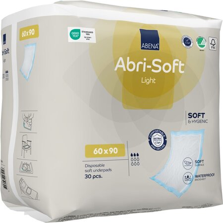 Aleze pentru protectia patului Abri Soft Eco, 60x90cm, 30 bucati, Abena