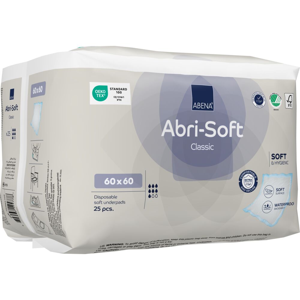 Aleze unica folosinta Abri Soft, 60 x 60 cm, 25 bucati, Abena