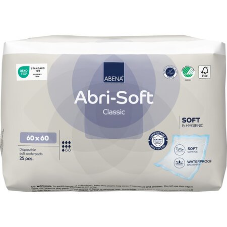 Aleze unica folosinta Abri Soft, 60 x 60 cm, 25 bucati, Abena 700080