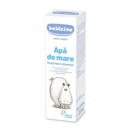 Apa de mare pentru igiena nazala, 30 ml, Bebicina