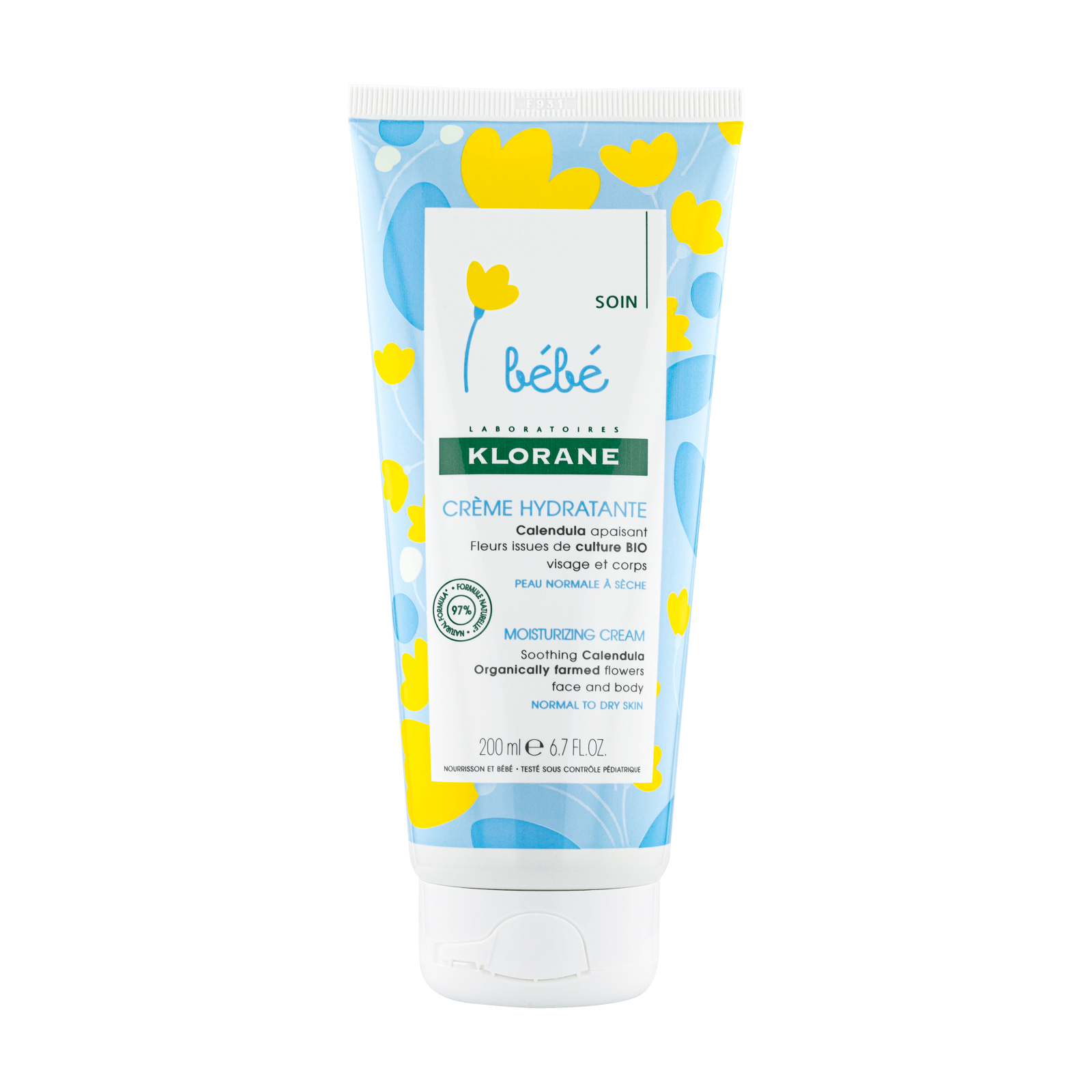 Crema hidratanta pentru fata si corp bebe, 200 ml, Klorane Bebe