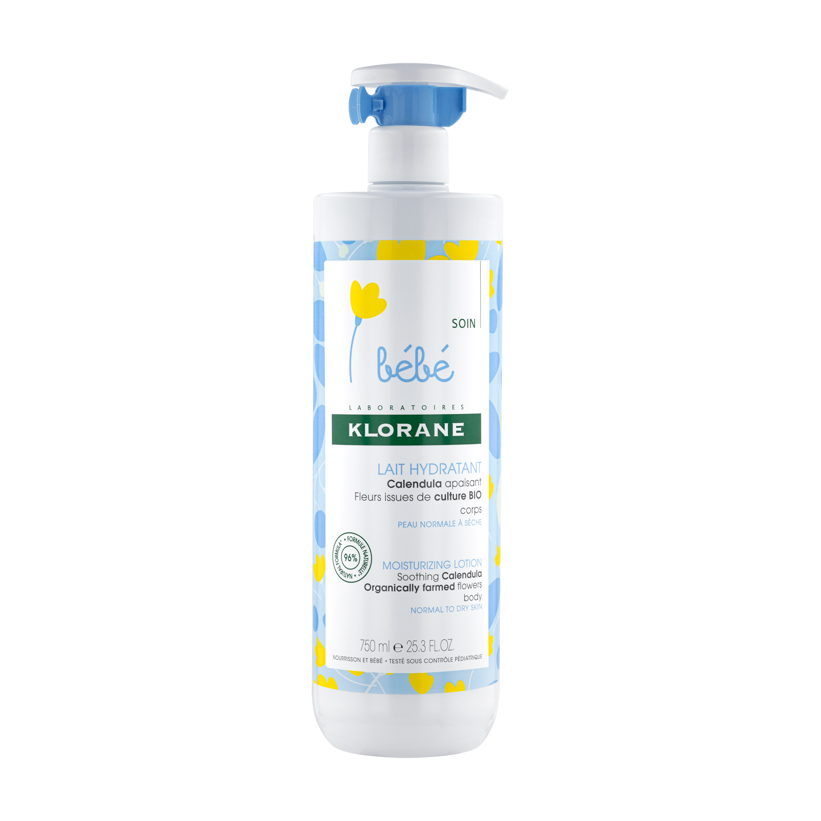 Lapte hidratant pentru corp Bebe, 750 ml, Klorane Bebe