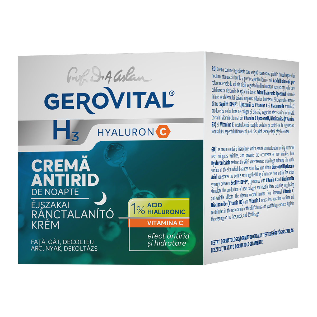 Crema antirid de noapte H3 Hyaluron C, 50 ml, Gerovital