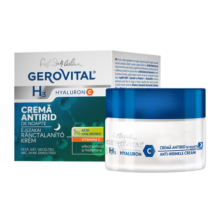 Crema antirid de noapte H3 Hyaluron C, 50 ml, Gerovital 722558
