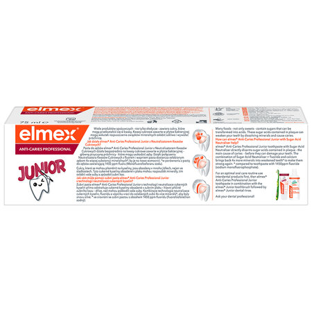 Pasta de dinti Anti-Caries Professional Junior, 6-12 ani, 75 ml, Elmex 568313