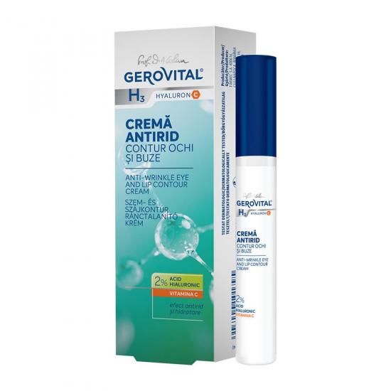 Crema antirid contur ochi si buze Hyaluron C 2% H3 Hyaluron C, 15 ml, Gerovital