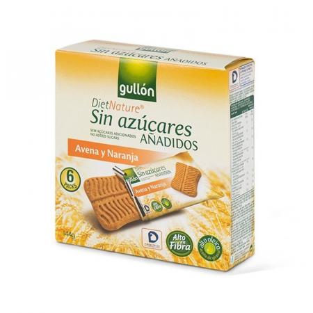 Biscuiti Snack de ovaz cu portocale fara adaos de zahar cu indulcitor, 144 g, Gullon