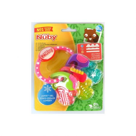 Jucarie pentru dentitie cu gel racoritor, +3 luni, Nuby 568294