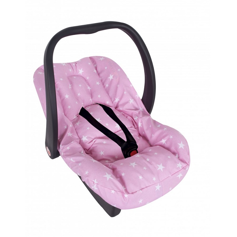 Husa de protectie cu reductor pentru scoica auto Pink Stars, 0-13 kg, Sevibebe