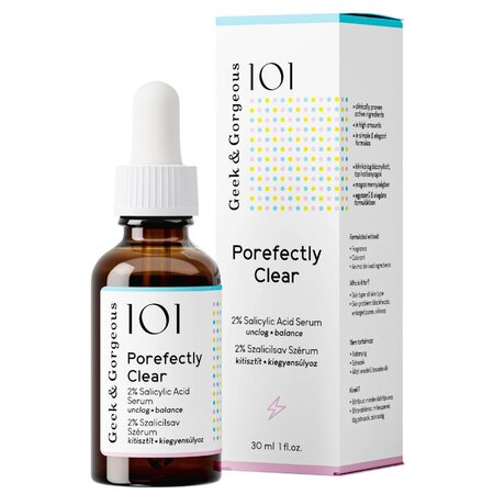 Ser cu 2% Acid Salicilic si Sarcosina Porefectly Clear, 30 ml, Geek & Gorgeous 760232