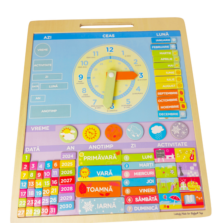 Calendar magnetic in limba romana, +3 ani, BigJigs 693172