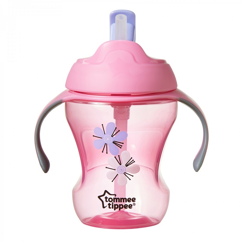 Cana Easy Drink cu pai, 230 ml, 6luni+, TT0077-2-Flori-Roz Explora, Tommee Tippee