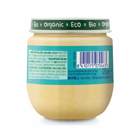 Piure ecologic de mere si banane cu iaurt Solo, +6 luni, 120 g, Hero Baby 672648