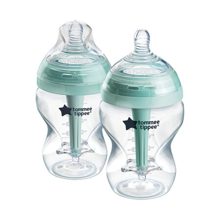 Set biberoane din PP cu autosterilizare Advanced Anti-colici Natural Start, 260 ml, 0 luni+, 2 bucati, Tommee Tippee 690815