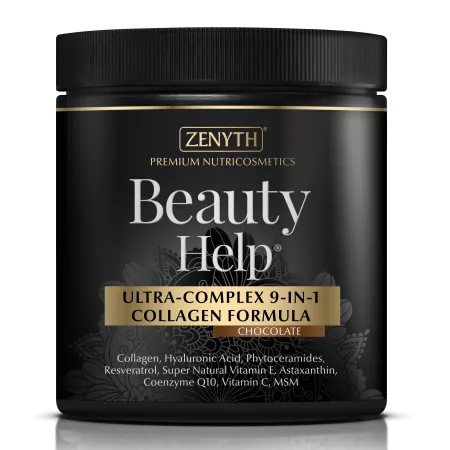 Beauty Help Ultra-Complex 9-in-1 Collagen Formula cu aroma de ciocolata, 300g, Zenyth