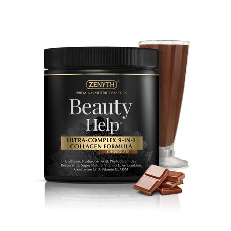 Beauty Help Ultra-Complex 9-in-1 Collagen Formula cu aroma de ciocolata, 300g, Zenyth 758590
