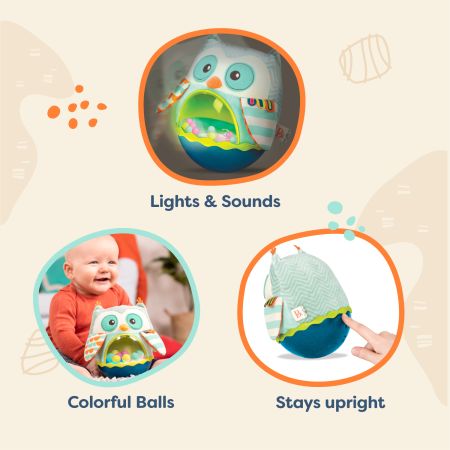 Bufnita cu lumini si sunete, Polly, + 6 luni, Btoys 767934